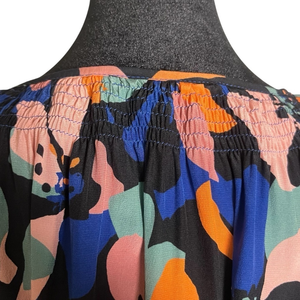 Tucker by Gaby Basora Silk Blouse – Abstract Floral Print, Size Large - Picture 4 of 10